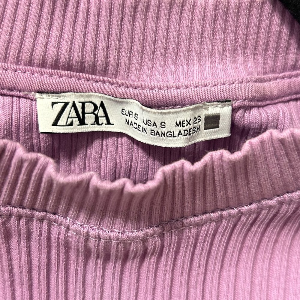 Zara Lilac High Neck Ribbed Tank - Picture 2 of 4
